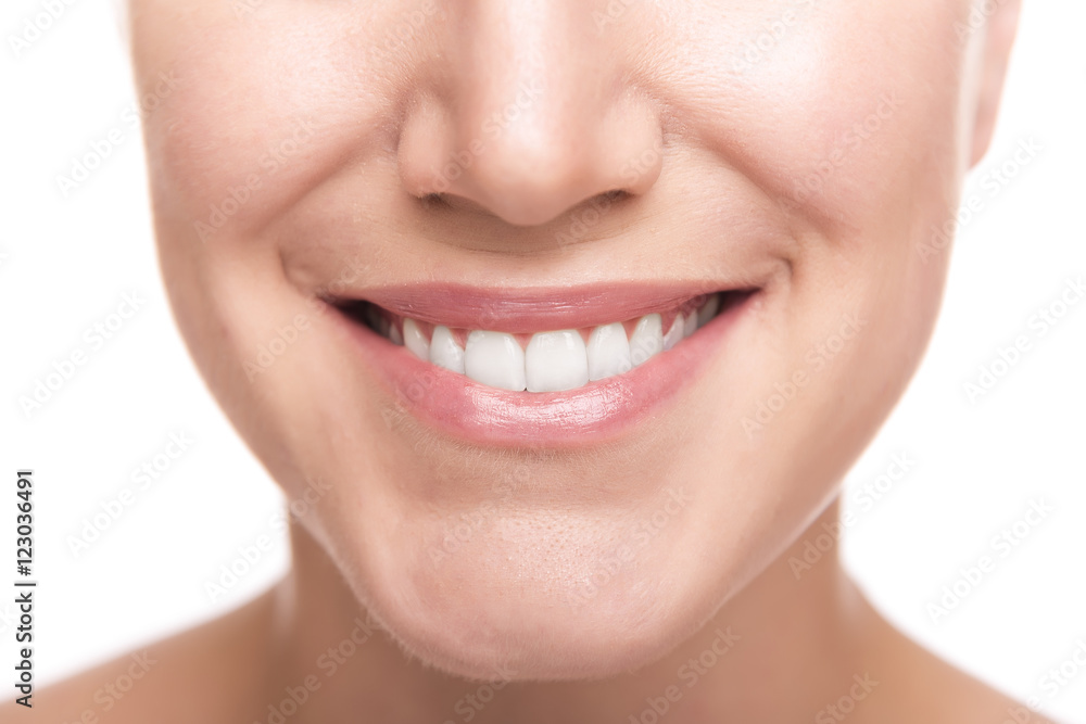 Obraz premium Smile with white healthy teeth.