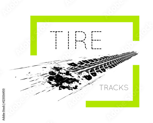 Tire tracks on white