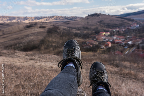 Resting on the hill in springtime