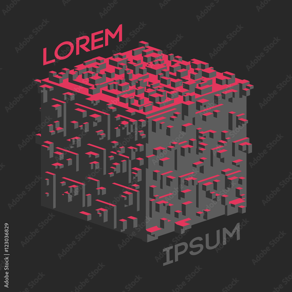 Fototapeta premium Abstract isometric Cube Logo. Vector Illustration. Isolated icon. design element.