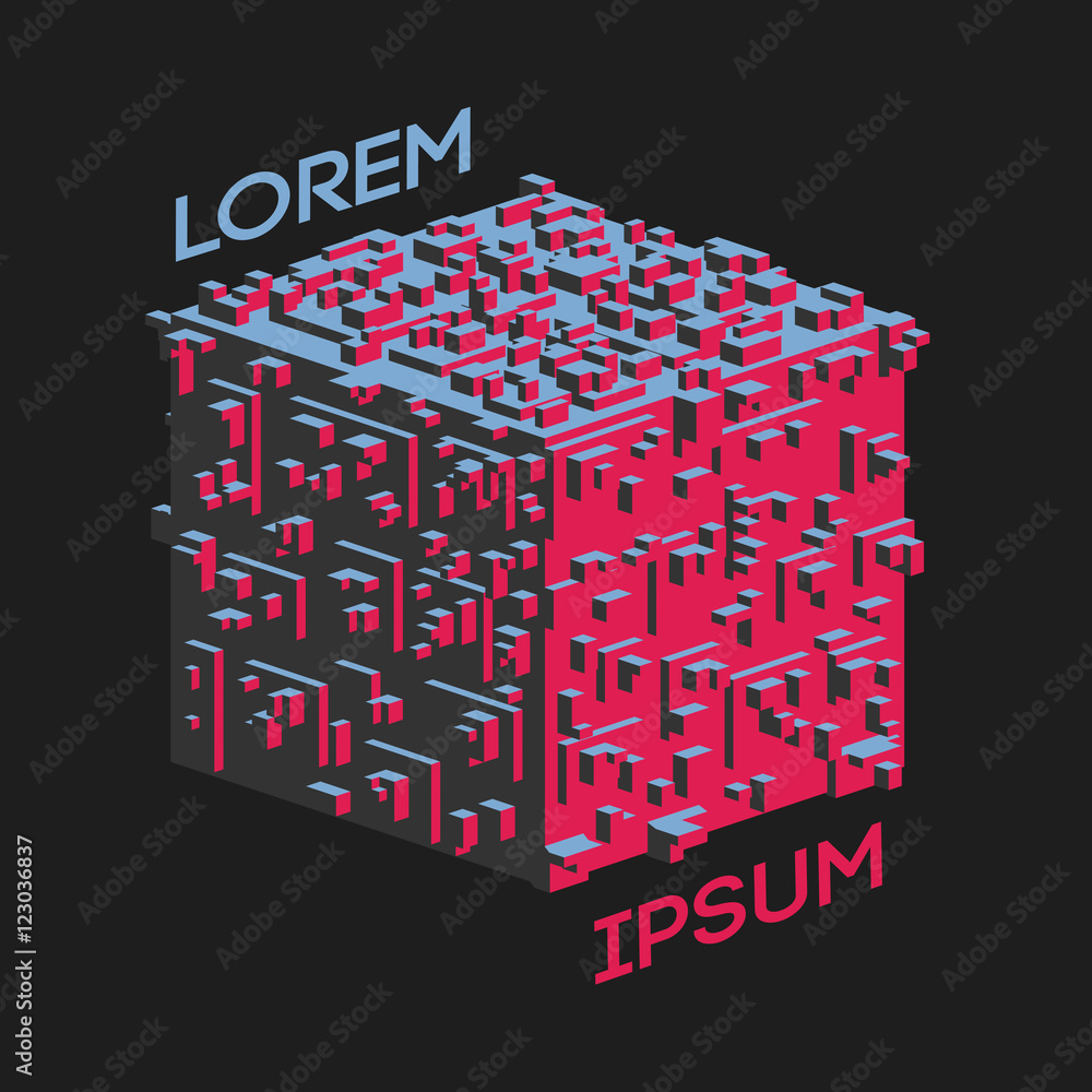 Obraz premium Abstract isometric Cube Logo. Vector Illustration. Isolated icon. design element.