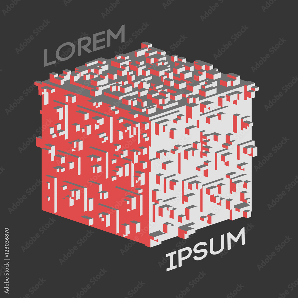 Fototapeta premium Abstract isometric Cube Logo. Vector Illustration. Isolated icon. design element.