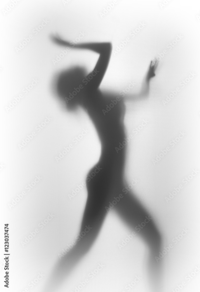 Diffuse silhouette of a beautiful and sexy dancer woman