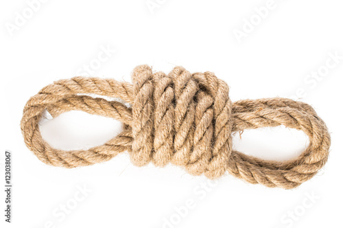 Rope knot isolated on white