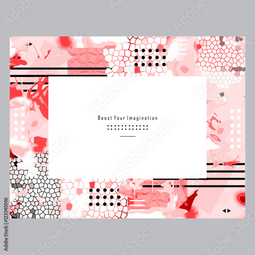 Artistic vector greeting card design. Colorful frame pattern texture, abstract template background for leaflet cover presentation, poster, invitation, placard, brochure, flyer, report, stationary