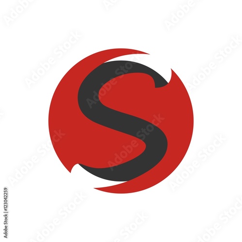 s letter initial in circle logo design