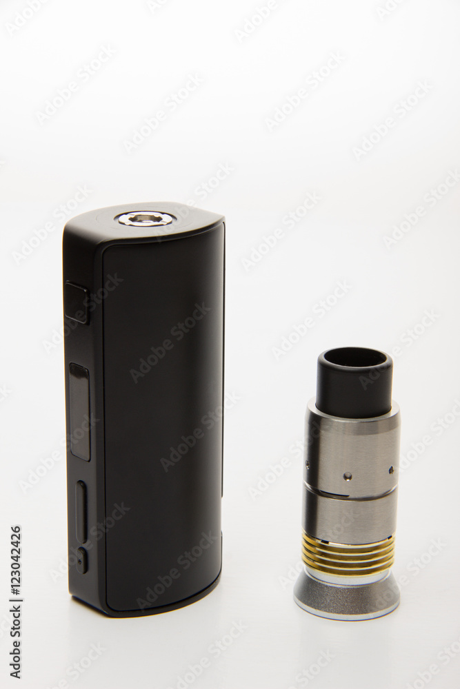 Dismantled parts of the electronic cigarette black and steel col