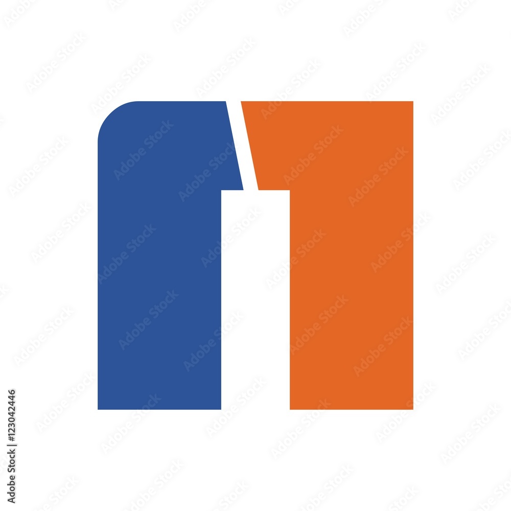 N letter initial logo design