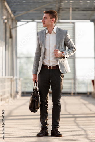 Portrait of a beautiful young man on the move