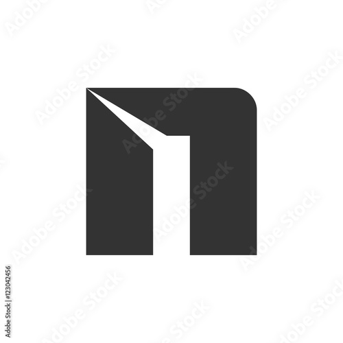 N letter initial logo design