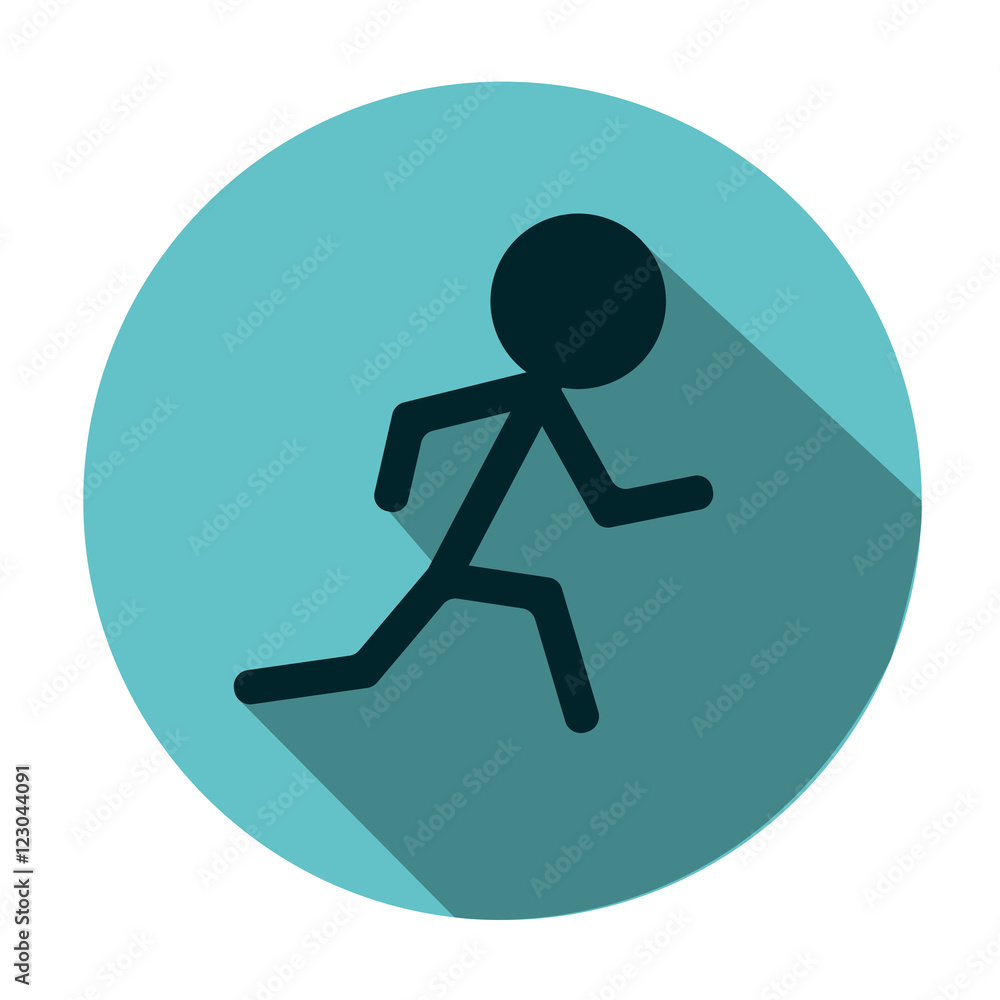 Running man flat icon isolated on white background. Vector art. Running man flat icon isolated on white background. Vector art.