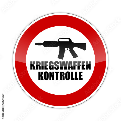 verbotsschild rund maschinenpistole kriegswaffenkontrolle I