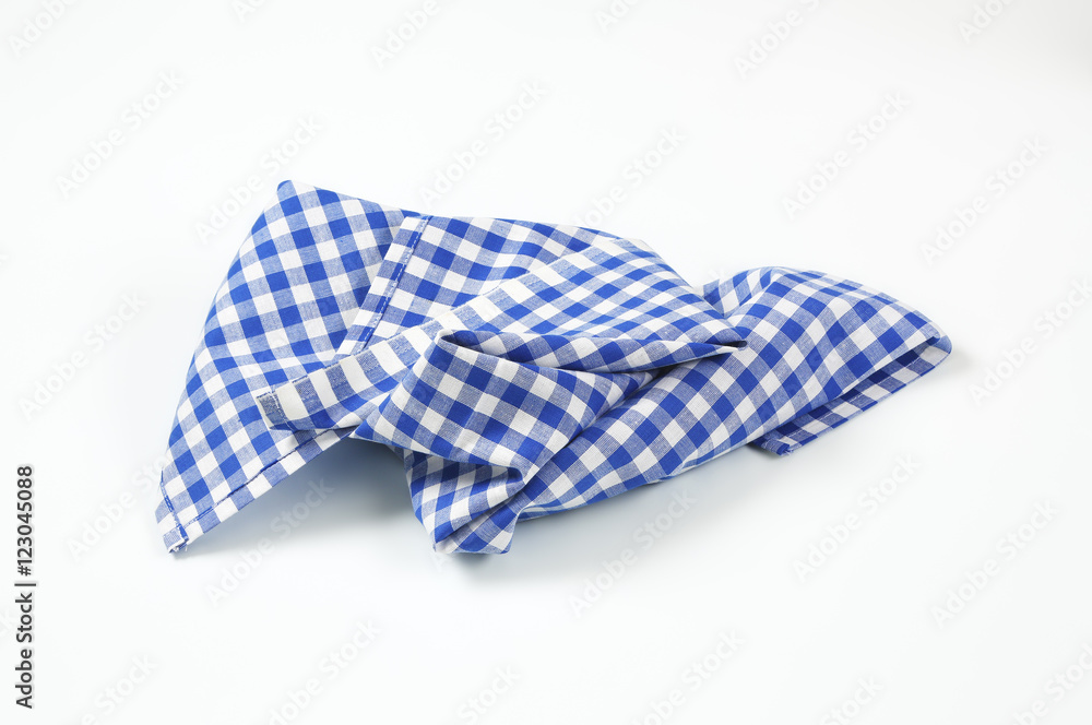 blue checkered napkin