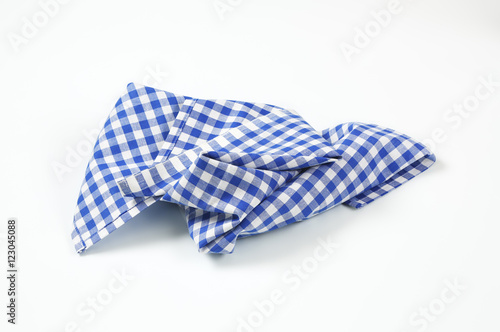 blue checkered napkin