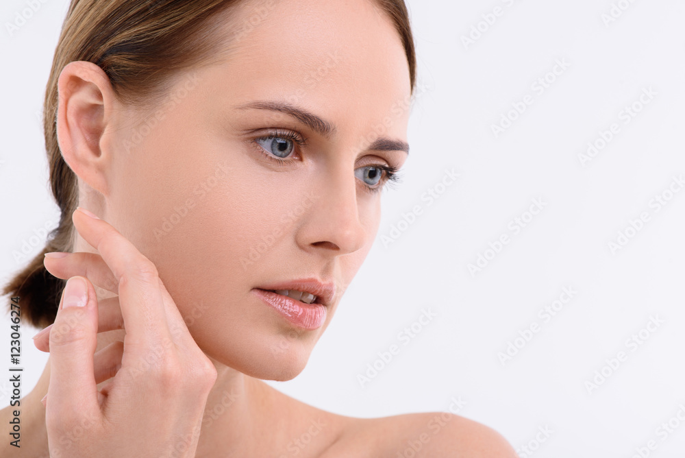 Fototapeta premium Studio shot of beautiful young woman