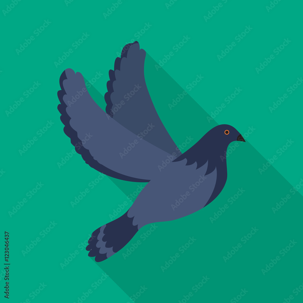 Fototapeta premium Pigeon flat icon on isolated transparent background. 