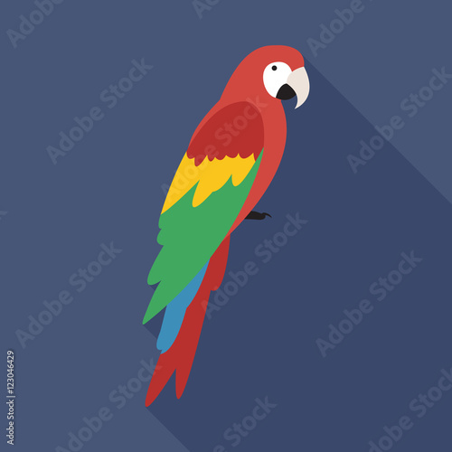 Parrot flat icon on isolated transparent background.	