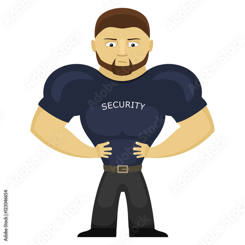 Bodyguard character on white background.