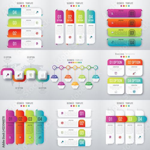 Set with infographics