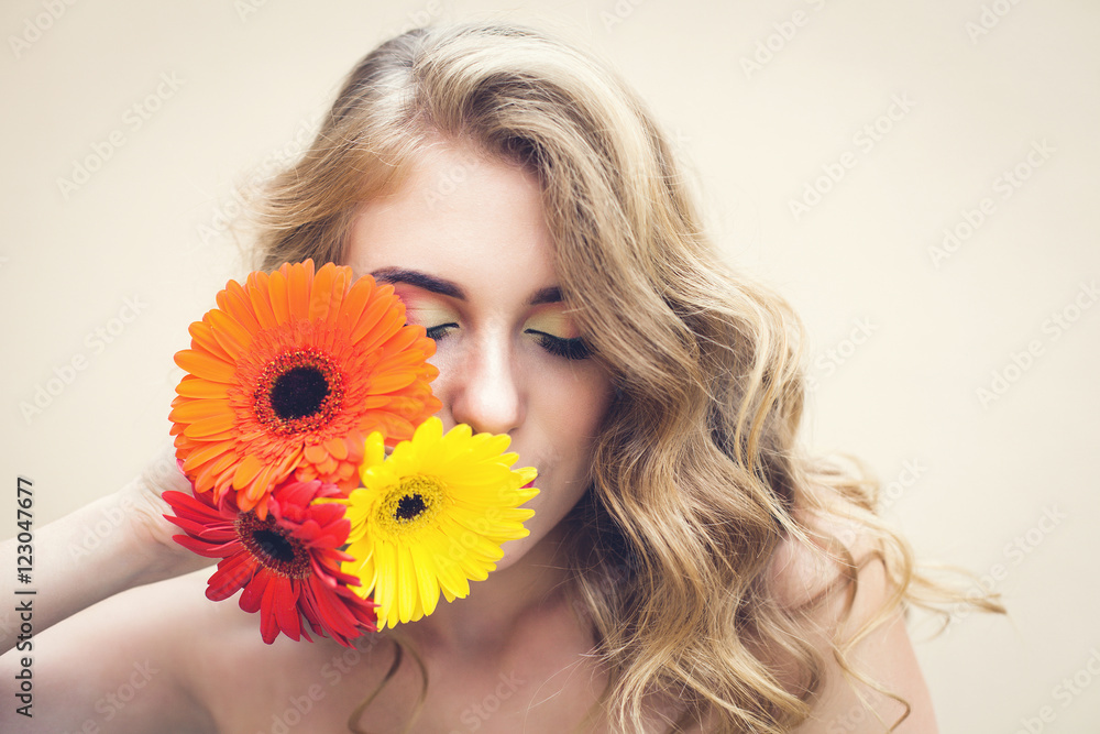 Girl with flowers
