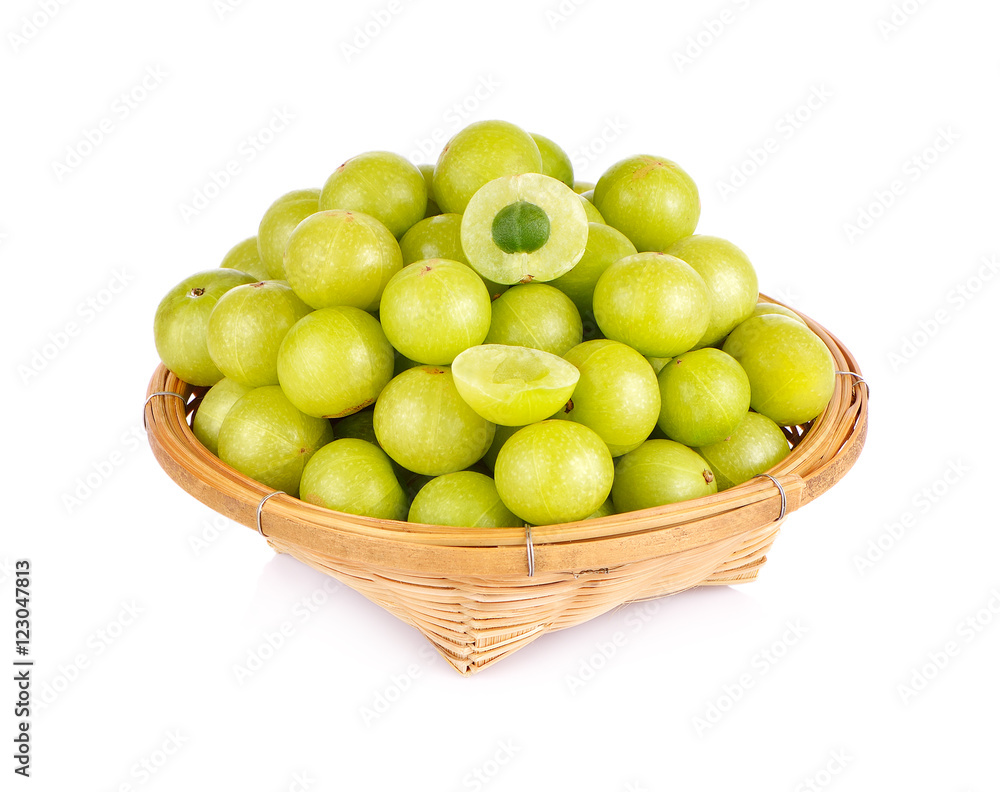 Indian gooseberry on white background Indian gooseberry on white background