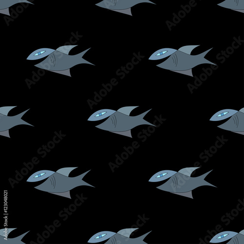 Fish on black background