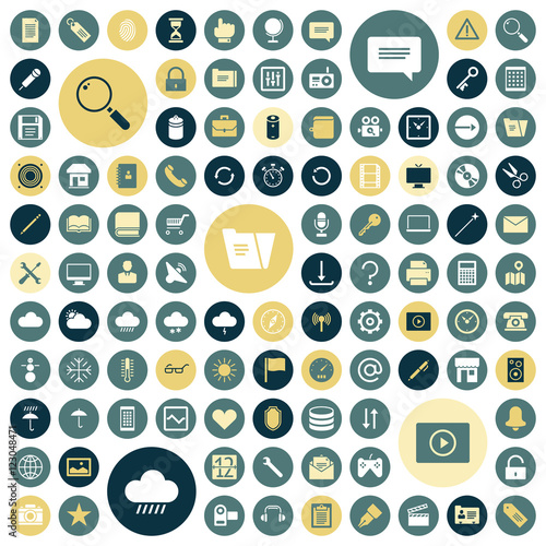 Flat design icons for user interface