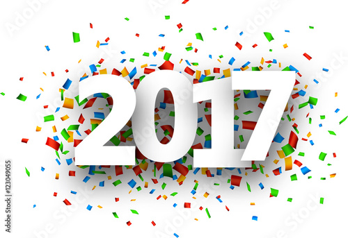 2017 background with confetti.