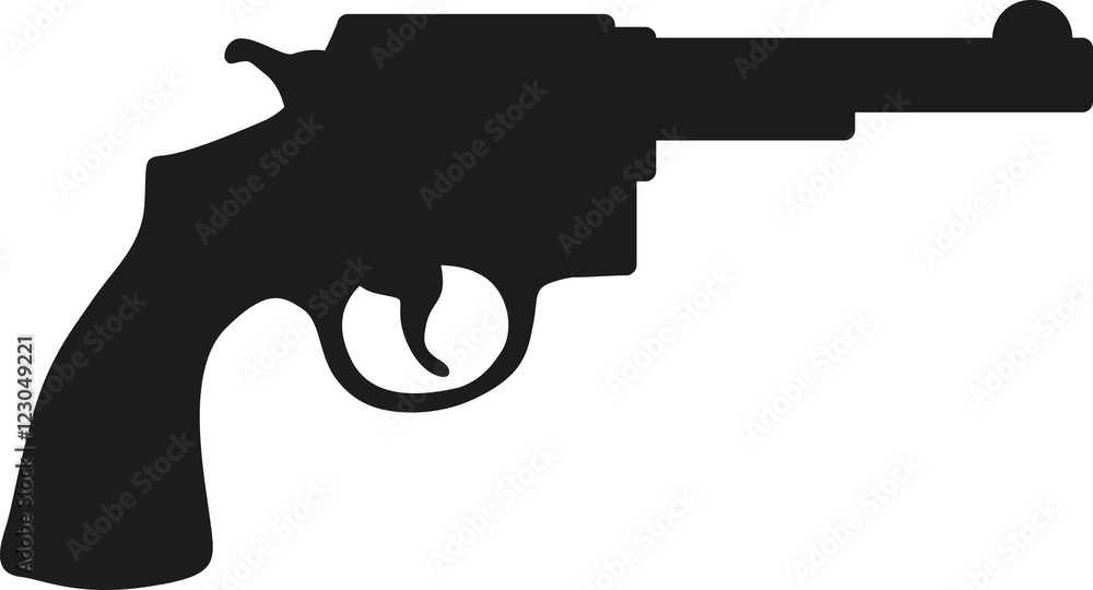 Revolver silhouette Stock Vector | Adobe Stock