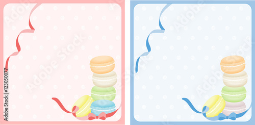 Macaron pink and blue background
