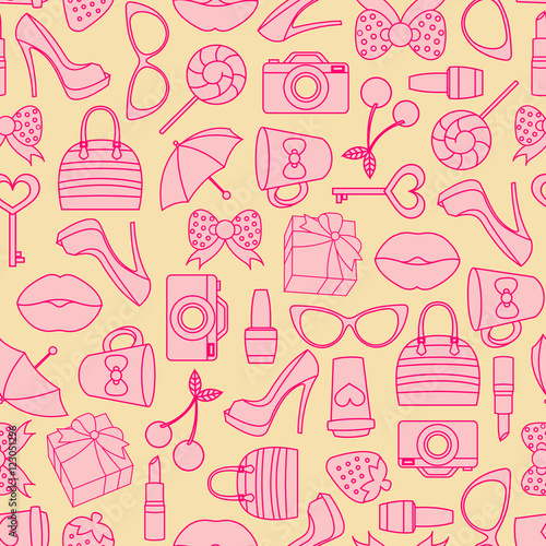Vector pattern of glamor stickers and labeles