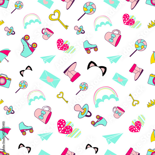 Vector pattern of glamor stickers and labeles