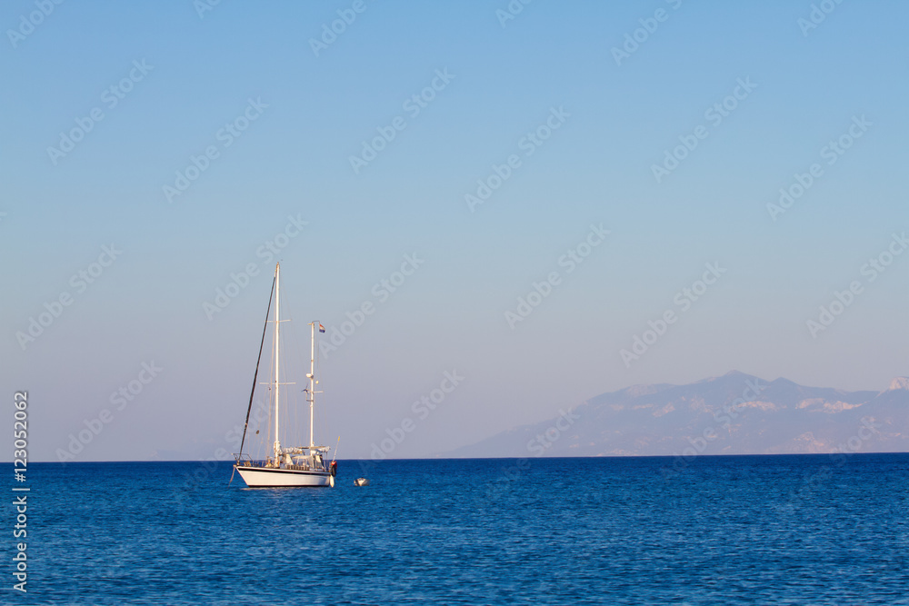 Lonely boat on an Aegean sea