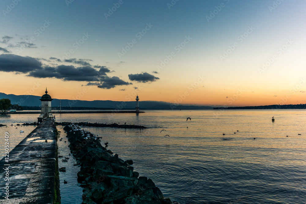 Lighthouse on the Lake of Geneva - 2 Lighthouse on the Lake of Geneva - 2