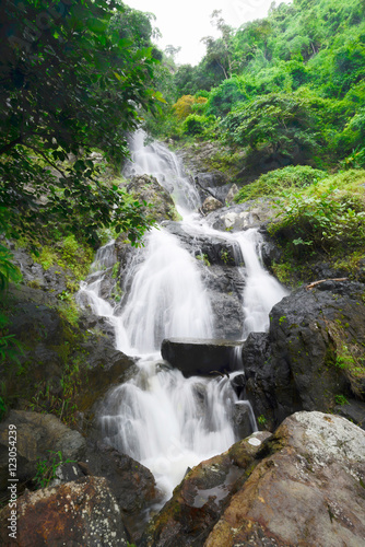 The beutiful waterfall (kokedok waterfall) during raining season in Khao Yai National Park, Thailand
