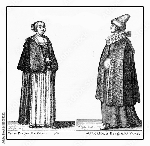 Year 1642, bourgeoisie in Prague, lifestyle and fashion