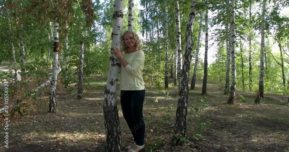 beautiful girl in a summer forest beautiful girl in a summer forest