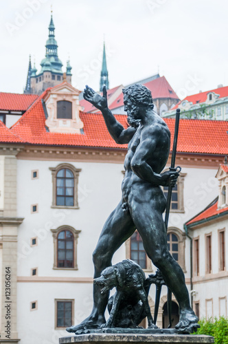 Mythical sculpture in garden of the Wallenstein Palace in Prague, Czech Republic