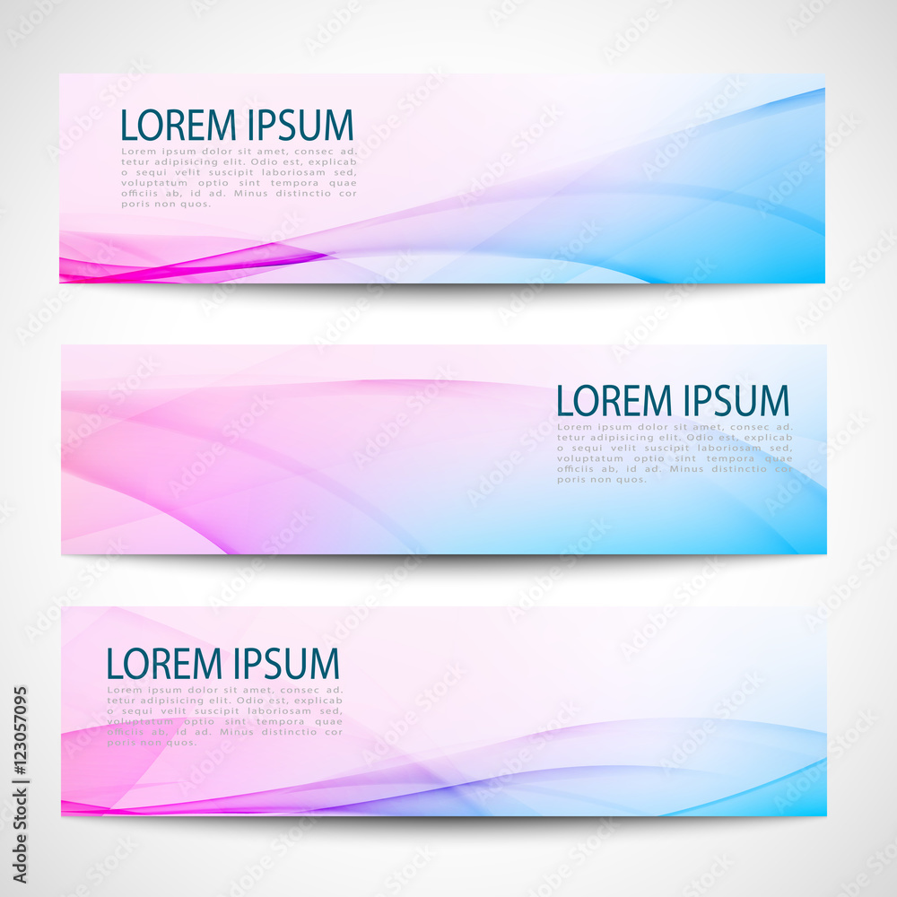 Abstract header pink blue wave white vector design