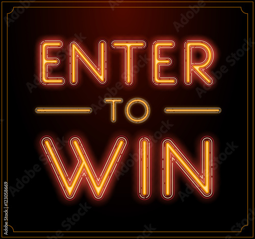 Enter to Win Vector Sign, Win Prize, Win in Lottery