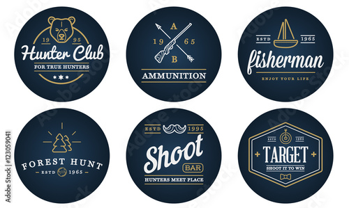 Set of Vector Hunting Camping Sport Elements Illustration can be