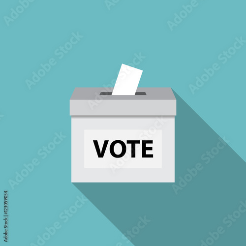 Poll box flat on blue background vector