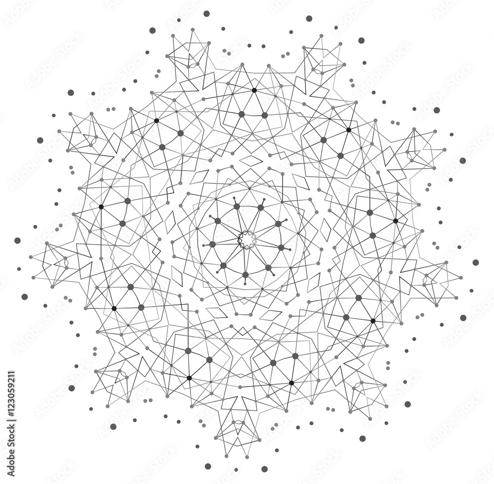 Vector Shape, Molecular Structure with Lines and Dots Vector Shape, Molecular Structure with Lines and Dots