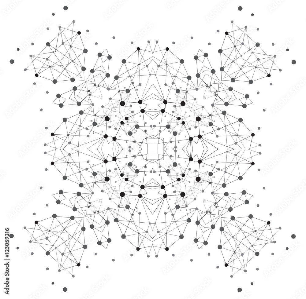 Vector Shape, Molecular Structure with Lines and Dots Vector Shape, Molecular Structure with Lines and Dots