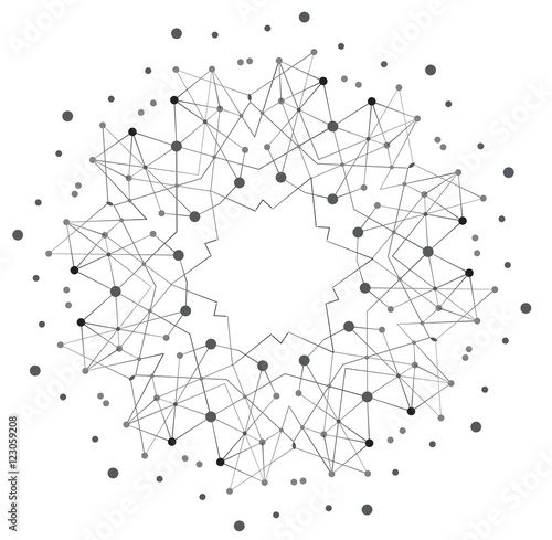 Vector Shape, Molecular Structure with Lines and Dots