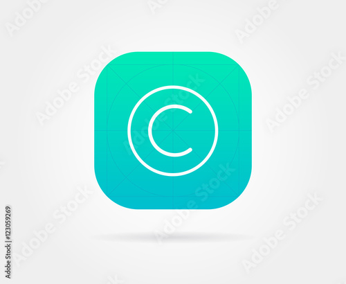 App Icon Template with Guidelines. Vector Fresh Colour