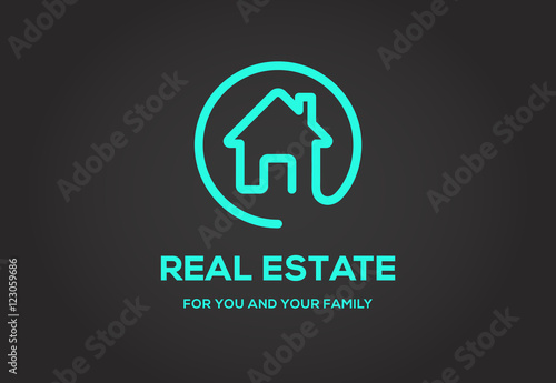 Template logo for real estate agency or cottage town elite class