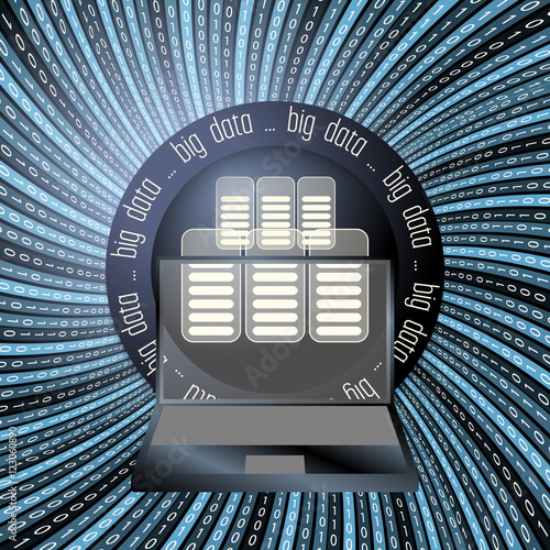 Colored vector abstract background and binary code and graph