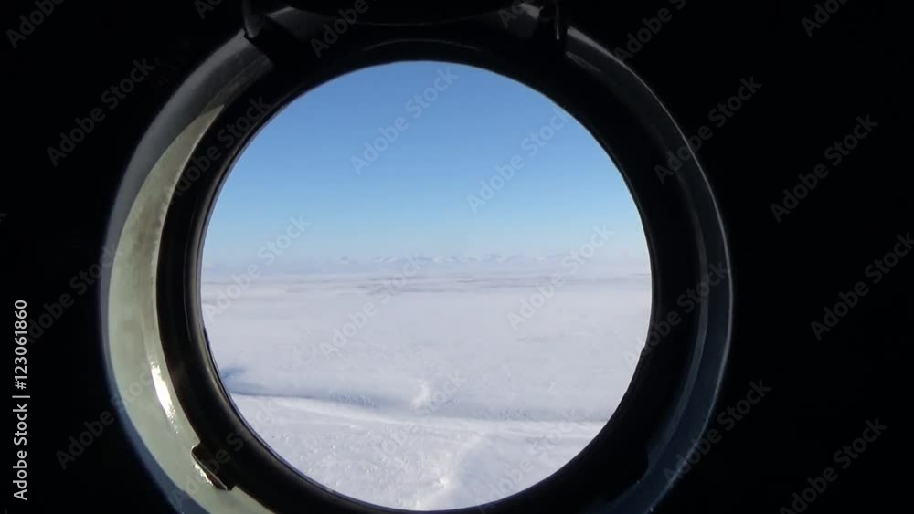 Winter view from the window of the helicopter Winter view from the window of the helicopter
