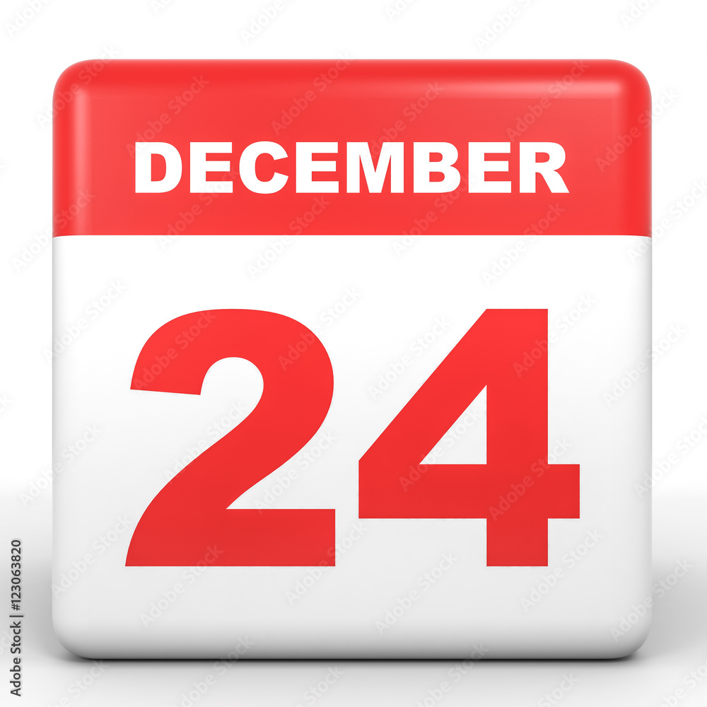 December 24. Calendar on white background. December 24. Calendar on white background.